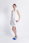 White Multilayered Wrap Dress