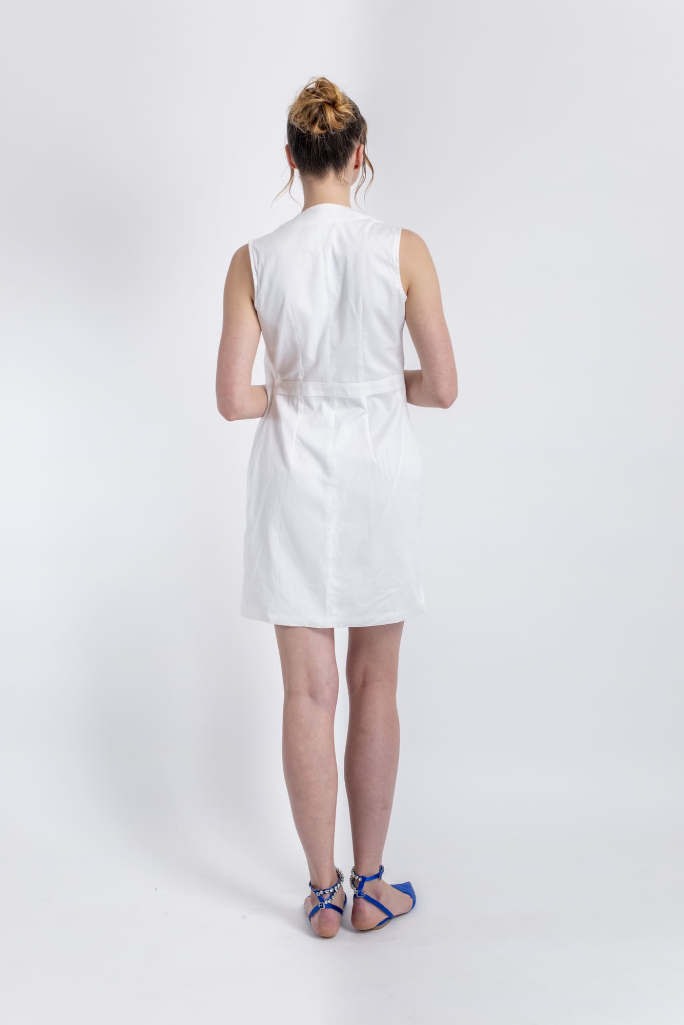 White Multilayered Wrap Dress