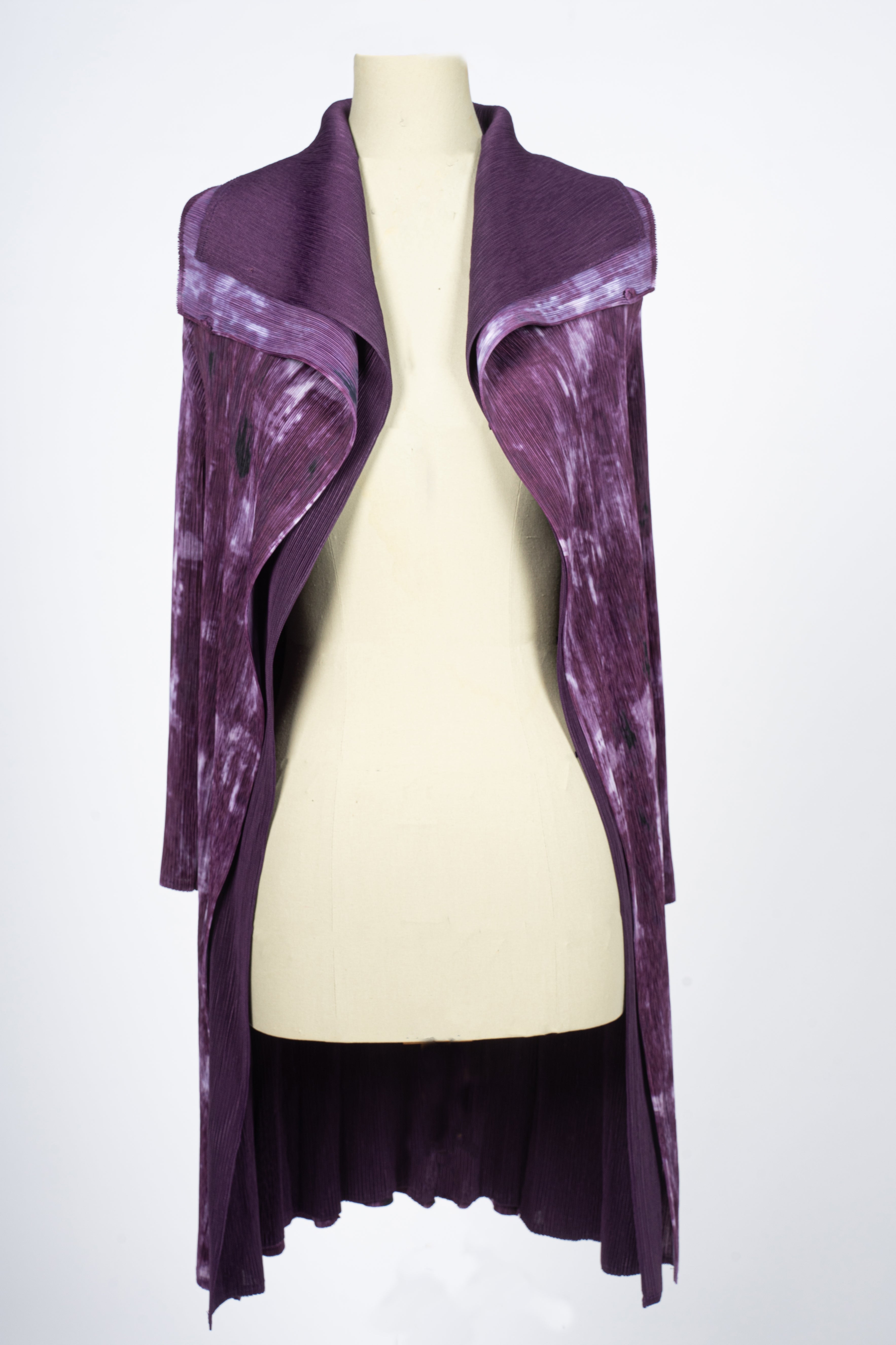 Modular Orchid Print Pleated Vest