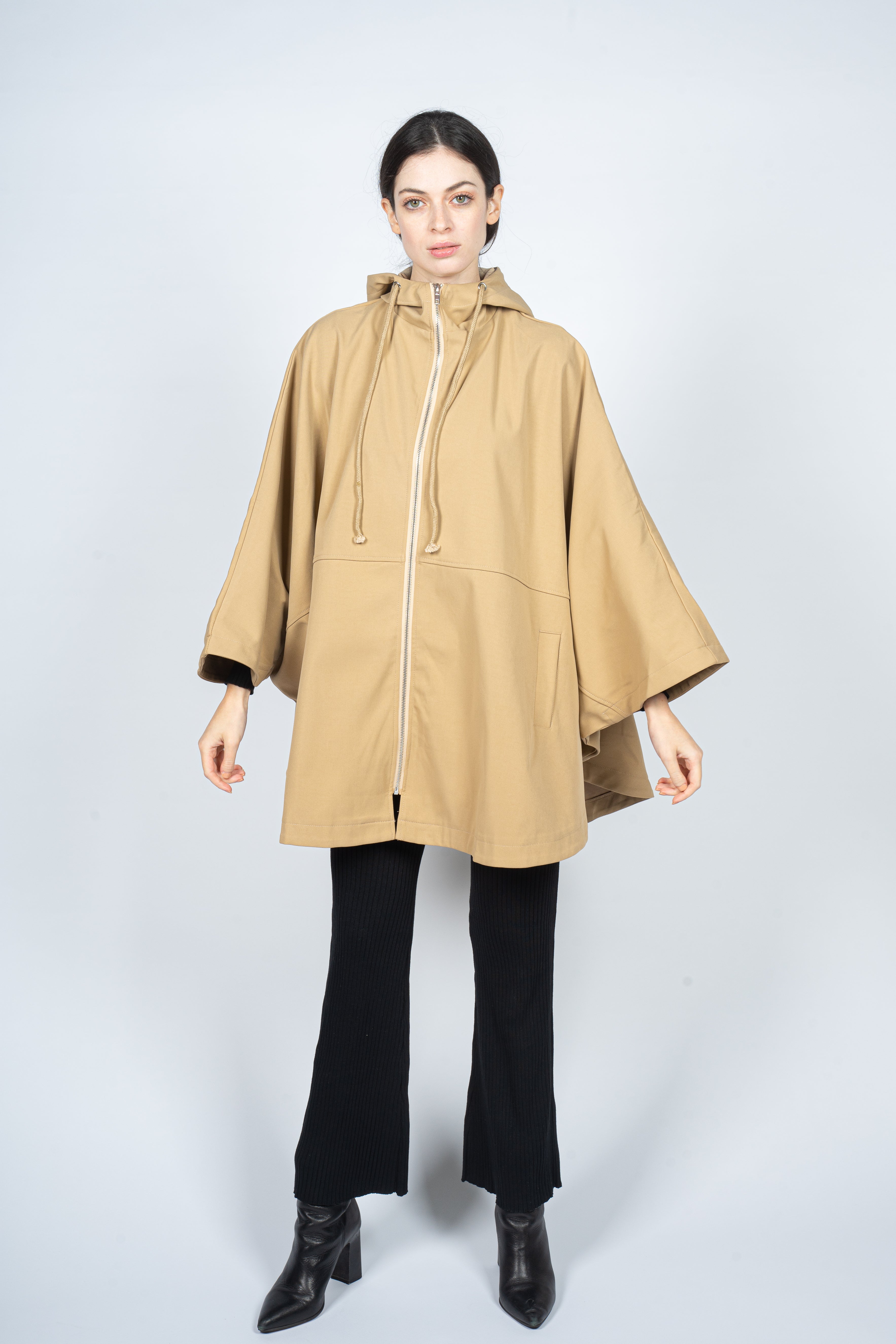 Bat-Wing Overcoat with Capuche