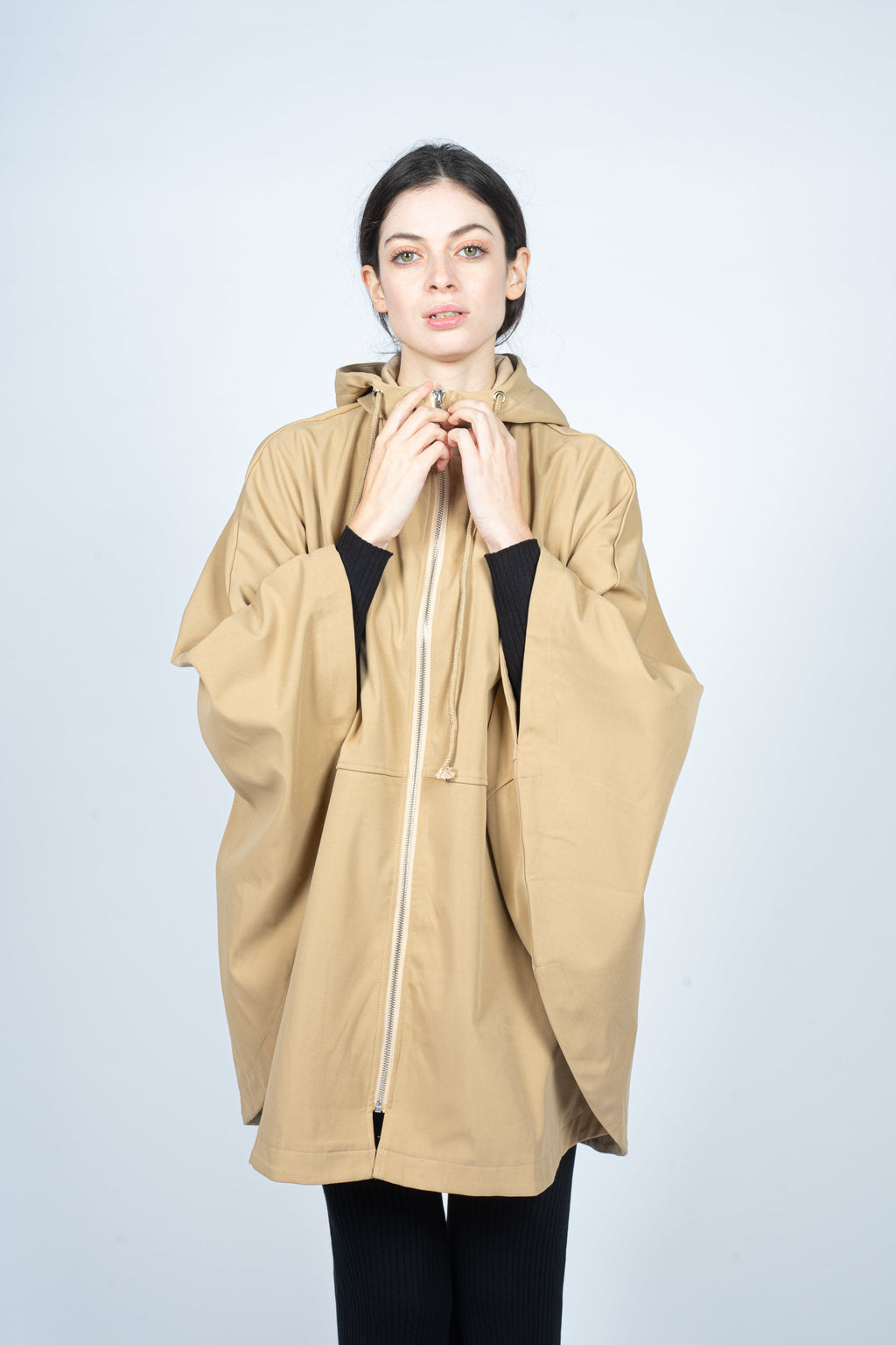 Bat-Wing Overcoat with Capuche