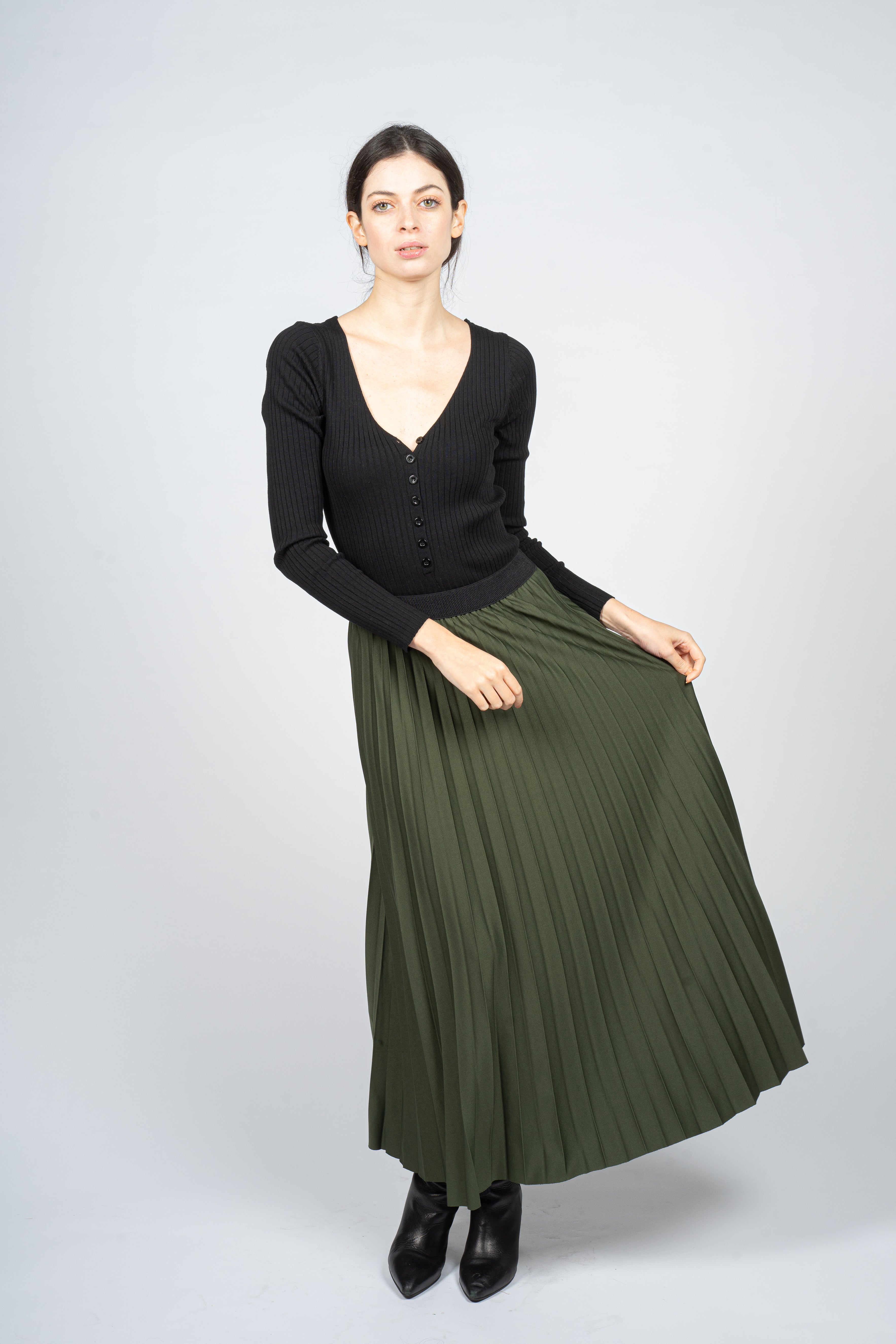 Forest Green Sun Ray Skirt