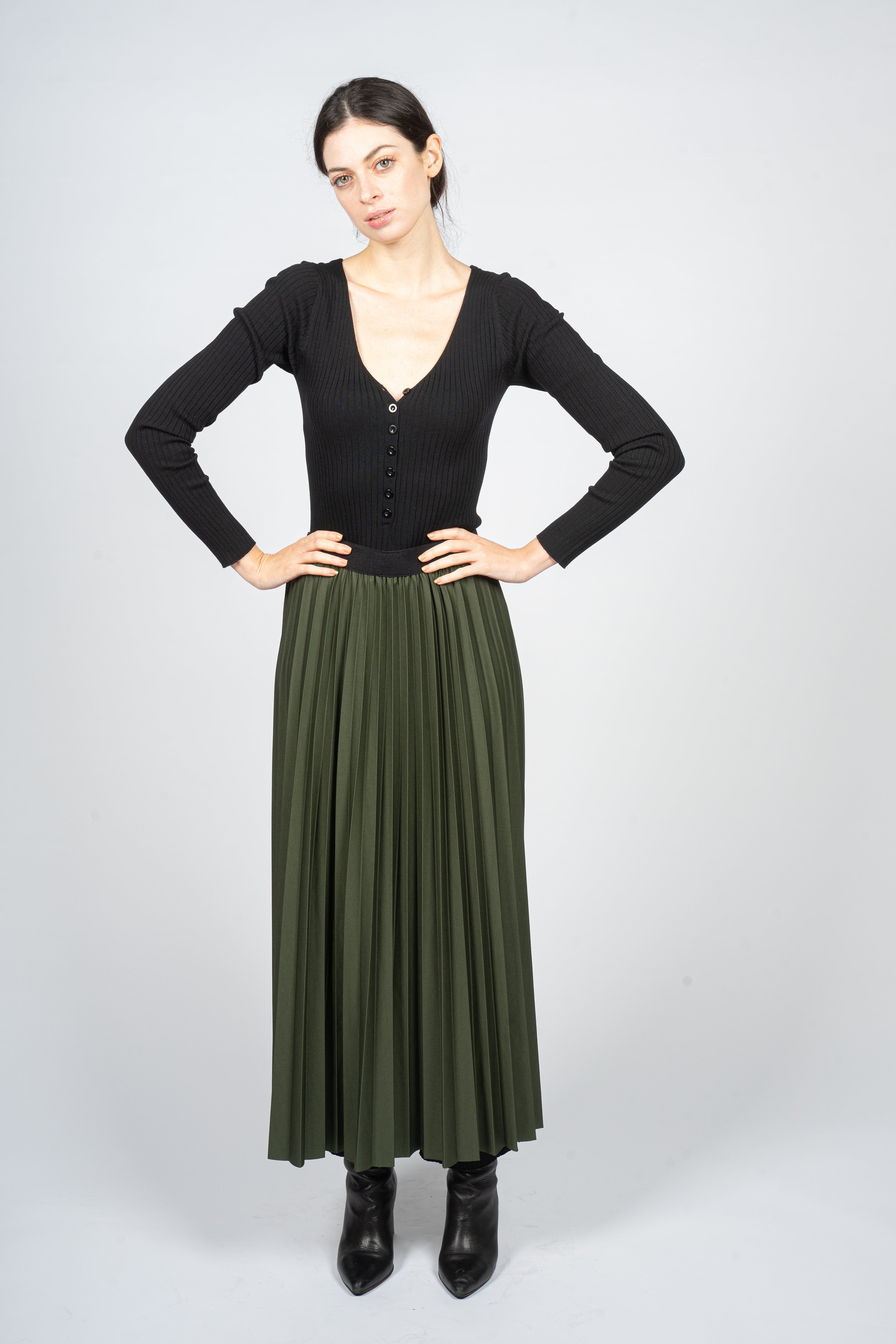 Forest Green Sun Ray Skirt