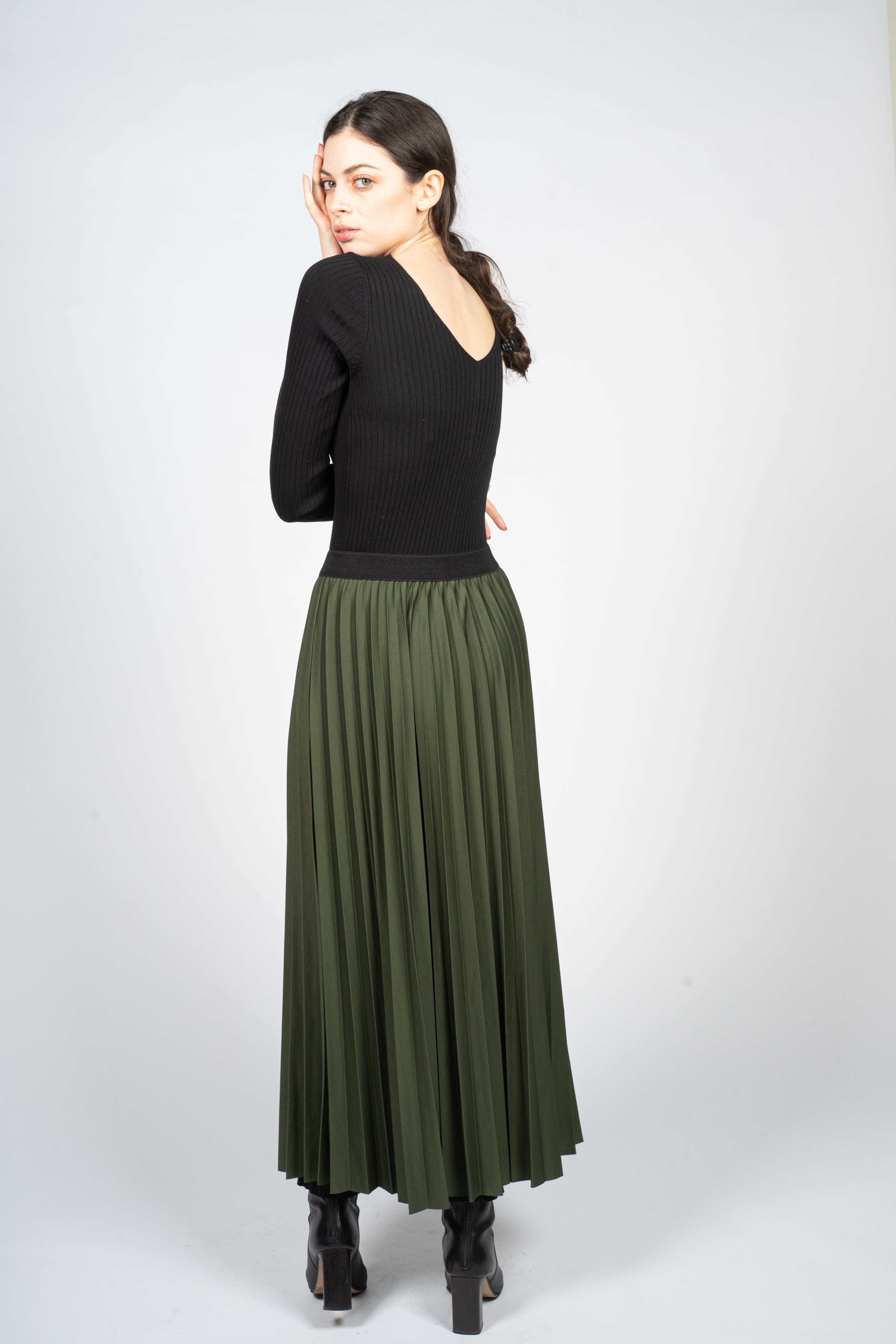 Forest Green Sun Ray Skirt